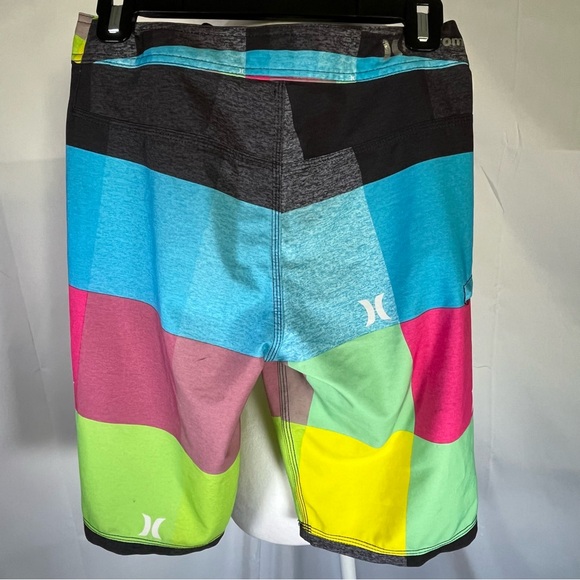Hurley Phantom Boys Board Shorts Black, Green, Pink, Blue and Yellow Size 12 - Picture 6 of 12